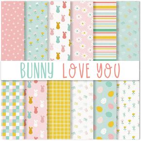 24 Sheets Easter Pattern Paper Pastel Bunny Rabbit Scrapbook Specialty Paper Spring Double Sided Craft Paper For DIY Card Making Photo Album Journal Decor, 6 x 6 Inch in Kuwait