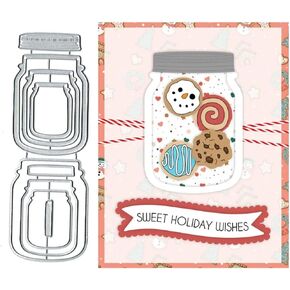 Jars Bottle Shaker Metal Die Cuts Cutting Dies, Jars Bottle Shaker Cutting Dies Paper Cards Cutting Dies Cut Stencils for DIY Embossing Card Making Book Tags Decorative Paper Dies Scrapbooking