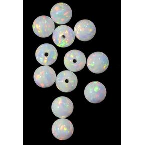 uGems® 6 Created Fire Opal Beads 6mm (6)