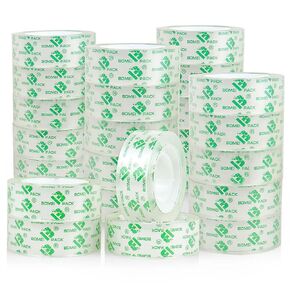 BOMEI PACK Crystal Clear Transparent Tape Refills Rolls for Dispenser, 24 Rolls Value Pack, 3/4 in x 1000 in,1 inch Core, Gift Wrapping Tape for Office, School and Home
