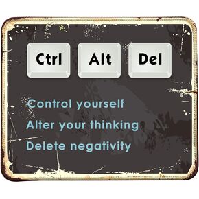 Inspirational Quote Mouse Pad, Stitched Edges Mouse Pad with Ctrl Del Alt Quote Pattern