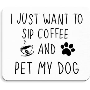 Dog Coffee Mouse Pad - Funny Dog Mousepad, Funny Coffee Office Mouse Pad, Dog Coffee Desk Mouse Pads, Funny Work Gifts, Gifts for Coffee Lovers, Dog Lovers Gifts, Coworker Gifts, 9.5x8 Inches