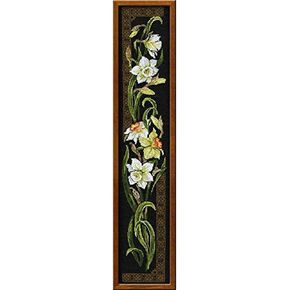 RIOLIS - Daffodils 842، مجموعات غرز متقاطعة زهرية 7,87 بوصة × 36,22، مجموعات غرز متقاطعة للمبتدئين والمتقدمين، مجموعات خياطة متقاطعة للبالغين، مجموعات خياطة محسوبة، طقم تطريز الزهور