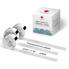 Phomemo D30 Label Tape, 3 Roll D30 Portable Label Maker Tape, 0.59'' x 20ft Non-precut Self-Adhesive Labels, Thermal Sticker Label Tape for Home, School, Office