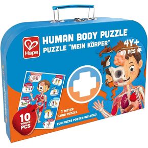 Hape Human Body Puzzle | 60 Oversized Pieces Educational Anatomy Jigsaw, Wooden Organs, for Children 4+ Years