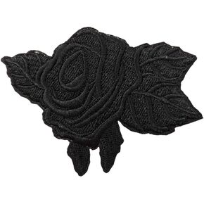 Cute-Patch Black Rose Gothic Dead Metal Embroidered Iron On Sew On Patch Classroom Prize Valentines Gift Exchange Party Favors