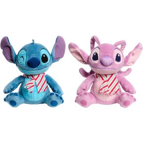 Just Play Disney Stitch Holiday Small Plush 2-Pack, 8 Inch Plush, Stuffed Animal, Alien, Kids Toys for Ages 2 Up