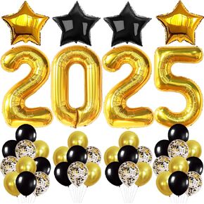 KatchOn, Gold 2024 Balloons Set - Huge 40 Inch, Pack of 35 | 2024 Graduation Balloons, Black and Gold Graduation Decorations Class of 2024 | Class of 2024 Balloons, Graduation Balloons Class of 2024