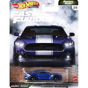 DieCast Hot Wheels Premium Fast & Furious Custom Mustang - Furious Fleet 2/5, Blue