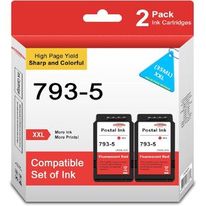 793-5 Ink Cartridge 35 ml Moxbog Replacement for Pitney Bowes 793-5 Red Ink Cartridge for DM100, DM200 and SendPro C and SendPro+, Red Ink, 2-Pack 35 ml
