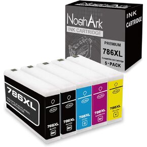 5 عبوات بديلة لخرطوشة الحبر المعاد تصنيعها 786XL لطابعة Epson 786 T786XL عالية الإنتاجية لطابعة Workforce Pro WF-4630 WF-4640 WF-5110 WF-5190 WF-5620 WF-5690 (2 أسود، سماوي، أرجواني، أصفر)