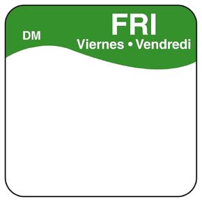 DayMark Day of The Week 1" x 1" Dissolvable Label, FRI (Roll of 500)