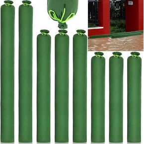 Nuanchu 8 Pcs Sand Bags for Flooding 4ft 5ft 6ft Water Barrier Long Flood Prevention Sand Bag Thickened Canvas Flood Protection Sand Bag Reusable Flood Tube with Elastic Band for Indoor Outdoor