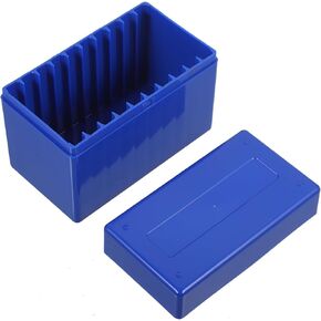 Coin Storage Boxes, Coin Holder Organizer Boxes with 10 Slots Plastic Coin Storage Cases for Collectors Coin Storage Office Bank Supplies Blue