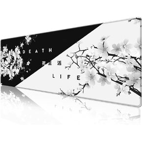 Desk Pad Protector,Mouse Pad with Non-Slip Rubber Base,Textured & Waterproof Mousepad with Stitched Edges,Large Desk mats for Computers,Laptop,Gaming,Office & Home,31.5 x 11.8 in,Blue Wave