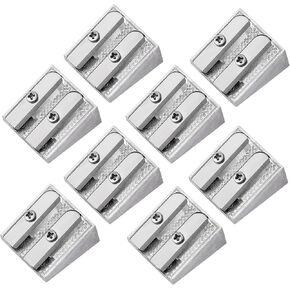 8PCS Handheld Metal Pencil Sharpener, 2-Hole Magnesium Alloy Wedge Profile Pencil Sharpener, Metal Pencil Sharpeners for Schools, Offices, Homes, Art Projects