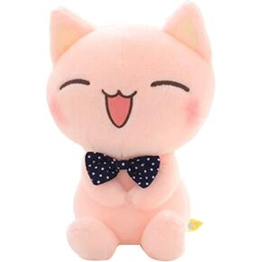 ECTY Cat Plush Cute Plushies, Pink Cat Plushie, Cat Stuffed Animals, Kawaii Plush Toys for Kids - 11 inch