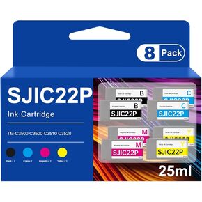 خرطوشة حبر BUEGOO SJIC22P متوافقة مع طابعة TM-C3500 C3500 C3510 C3520 | 8 عبوات in Kuwait