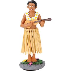 Hawaii Hula Boy Dashboard Bobble Heads for Driver Dashboard Decorations Mini Size 4.72" High Dashboard Hula Boy