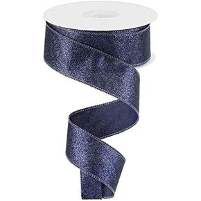Shimmer Glitter Wired Ribbon, Lime Green - 2.5 Inches x 10 Yards