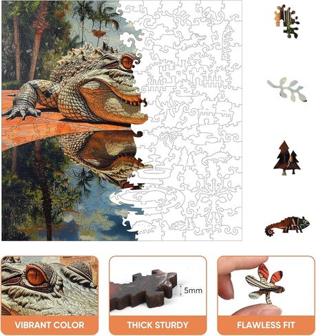 Wooden Puzzles for Adults, Lion Family Jigsaw Puzzles 200 Piece, Unique Shape Puzzles for Adults and Kids, Fun Challenging Puzzles Family Game Gift, Medium Size 10.6 x 11.3 Inches in Saudi Arabia