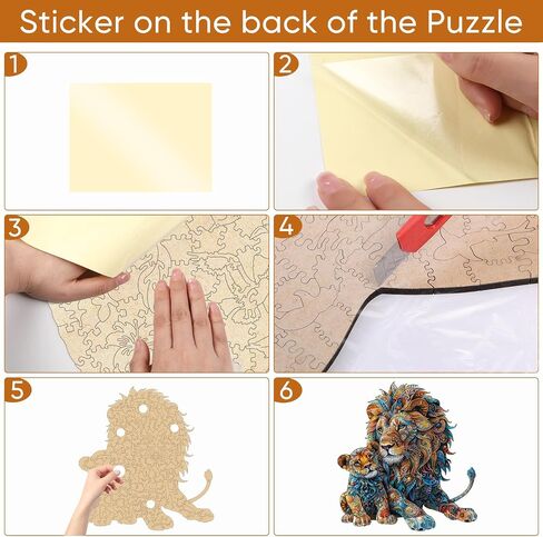 Wooden Puzzles for Adults, Lion Family Jigsaw Puzzles 200 Piece, Unique Shape Puzzles for Adults and Kids, Fun Challenging Puzzles Family Game Gift, Medium Size 10.6 x 11.3 Inches in Saudi Arabia