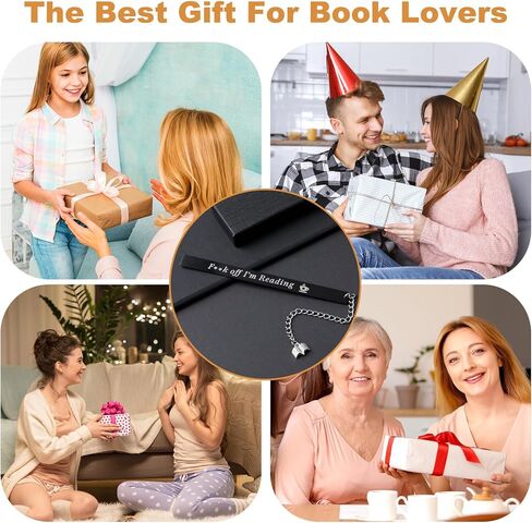Funny Bookmark Gift, I'm Reading Metal Bookmark Marker Gift with Ruler Readers Bookmark with Tassels Pendant and Gift Box for Bookish Friends Book Lover Bookmark Marker Gifts(Black) in Saudi Arabia