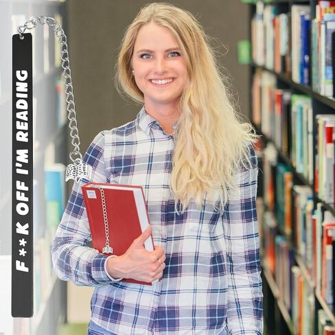 Funny Bookmarks FCK Off I'm Reading, for Women Men Graduation Gifts for Book Lovers Cute Metal Book Marks with Tassel and Ruler Reader Bookworms Reading Present Book Club Gifts(Black) in Saudi Arabia