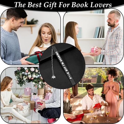 Funny Bookmarks FCK Off I'm Reading, for Women Men Graduation Gifts for Book Lovers Cute Metal Book Marks with Tassel and Ruler Reader Bookworms Reading Present Book Club Gifts(Black) in Saudi Arabia