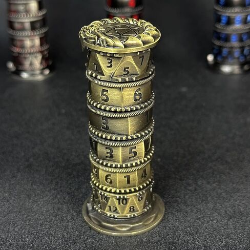 HAOMEJA Metal Spinner Dice 7 في 1 مجموعة نرد DND، نرد الروليت D&D المعدني مع هدية حقيبة عين التنين العشوائية، الزنزانات والتنينات آر بي جي لعب دور النرد (الفضة القديمة) in Kuwait