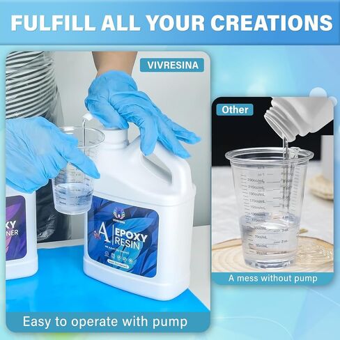 Vivresina Epoxy Resin Kit 1 Gallon, Resina Epoxica with Pump for Crafts in Saudi Arabia