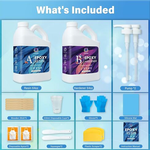 Vivresina Epoxy Resin Kit 1 Gallon, Resina Epoxica with Pump for Crafts in Saudi Arabia