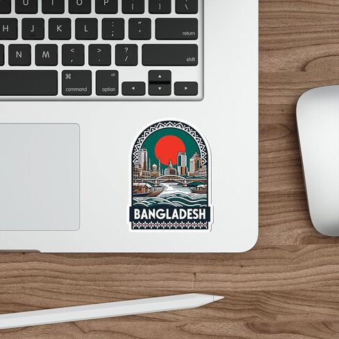Bangladesh Sticker Weatherproof Vintage Decal Vinyl Small Waterproof for Water Bottle Mug Passport Scrapbook Notebook Laptop Tumbler Skateboard Computer Phone 4" ID44990 in Saudi Arabia