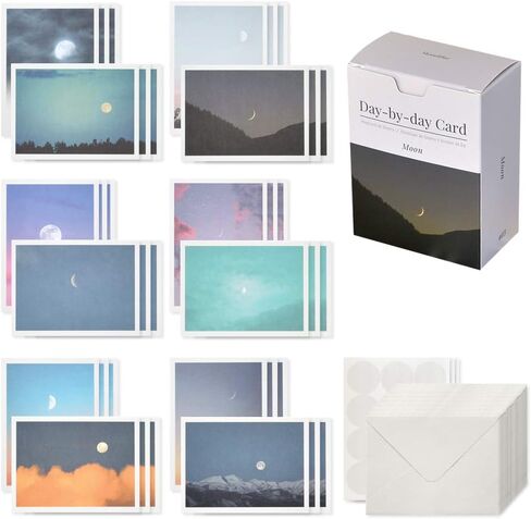 Monolike Day-by-day Card, Moon - Mix 36 Mini Postcards, 36 envelopes, 36 stickers Package in Kuwait