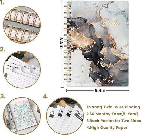 Artfan 2024-2029 Monthly Planner Spiral Bound - 5 Year Monthly Planner/Calendar 2024-2029, Jul.2024 - Jun.2029, 8.5" x 6.4", 60 Monthly Planner in Saudi Arabia