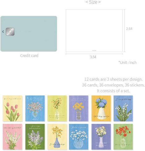 Monolike Day-by-day Card, Moon - Mix 36 Mini Postcards, 36 envelopes, 36 stickers Package in Kuwait