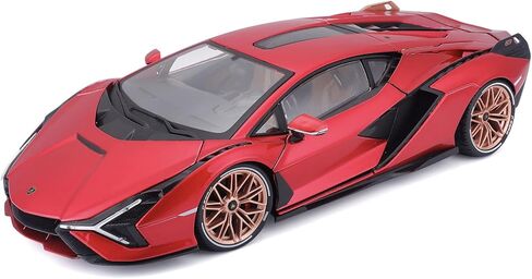 نموذج مقياس 1/18 متوافق مع نموذج لامبورجيني المصغر طبق الأصل Sian Replica FKP 37 Hybrid 2020 من Bburago (أحمر) in Saudi Arabia