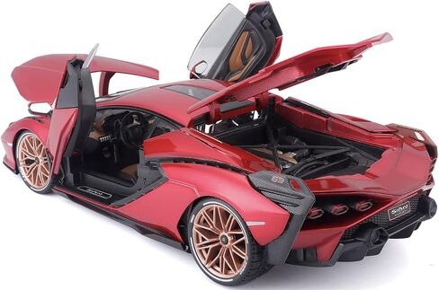 نموذج مقياس 1/18 متوافق مع نموذج لامبورجيني المصغر طبق الأصل Sian Replica FKP 37 Hybrid 2020 من Bburago (أحمر) in Saudi Arabia