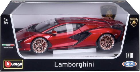 نموذج مقياس 1/18 متوافق مع نموذج لامبورجيني المصغر طبق الأصل Sian Replica FKP 37 Hybrid 2020 من Bburago (أحمر) in Saudi Arabia
