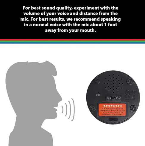 Inventiv 30 Second Custom Recordable Talking Button, Record & Playback Your Own Message, Quality Voice Sound Recorder - 15 Phrase Stickers Included (Green) in Saudi Arabia
