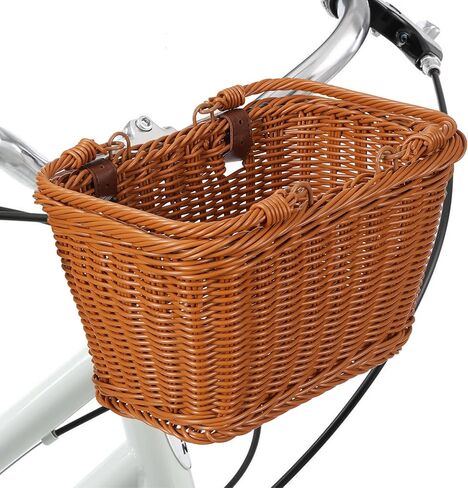 Little World Bike Basket Front Bicycle Bike Baskets for Kids - Handwoven, Detachable Front Handlebar Basket, Ideal for Shopping, Commuting, and Pet Carriers 1 Pack in Saudi Arabia