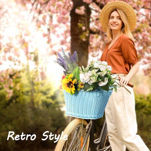 Little World Bike Basket Front Bicycle Bike Baskets for Kids - Handwoven, Detachable Front Handlebar Basket, Ideal for Shopping, Commuting, and Pet Carriers 1 Pack in Saudi Arabia