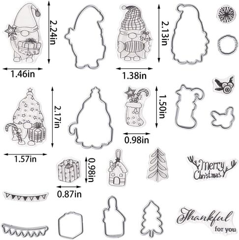 Christmas Cutting Dies with Clear Stamps Christmas Cats Gifts Die Cuts Stamps and Dies for Card Making Words Cutting Dies with Stamps for Christmas DIY Scrapbooking Album Card Photo Craft Decoration in Saudi Arabia