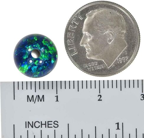 uGems® 6 Created Fire Opal Beads 6mm (6) in Kuwait