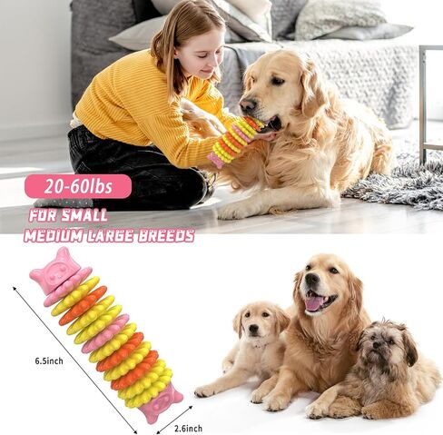 Dog Chew Toys for Aggressive Chewers, Durable Dog Toys for Large Medium Small Breed Dogs, Rubber Indestructible Dog Teething Toys, Tough Interactive Outdoor Dog Toys for Entertainment in Saudi Arabia