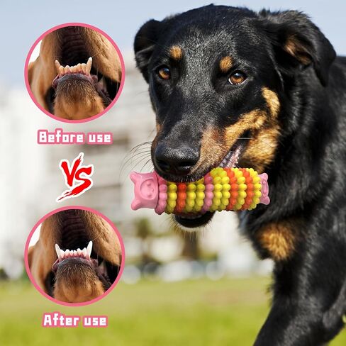 Dog Chew Toys for Aggressive Chewers, Durable Dog Toys for Large Medium Small Breed Dogs, Rubber Indestructible Dog Teething Toys, Tough Interactive Outdoor Dog Toys for Entertainment in Saudi Arabia