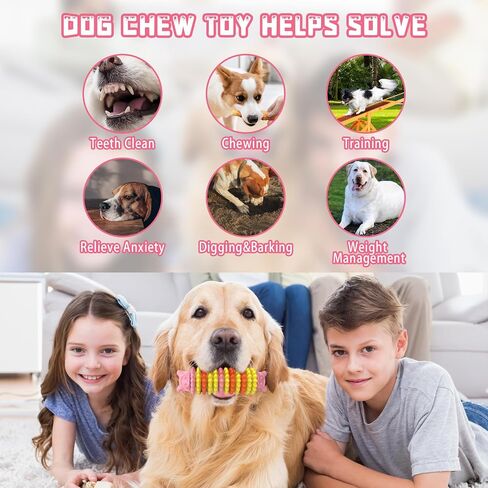 Dog Chew Toys for Aggressive Chewers, Durable Dog Toys for Large Medium Small Breed Dogs, Rubber Indestructible Dog Teething Toys, Tough Interactive Outdoor Dog Toys for Entertainment in Saudi Arabia