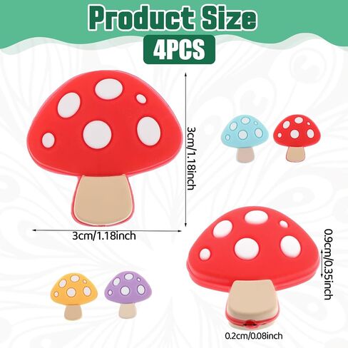 JJUNW 4Pcs Knitting Needle Stoppers, Knitting Accessories and Gadgets, Mushroom Stitch Stoppers Snug Stop, Cute Silicone Knitting Needles Cap for Beginners Knitting Craft DIY Quilting Art(Style A) in Saudi Arabia