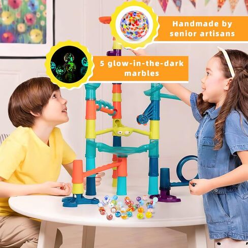 MCPINKY 36PCS Glass Marbles for Kids, Including 31 Colorful Assorted Marbles 5 Glow in The Dark Marbles Marbles Bulk Large Marbles Play Marbles Marble Run Accessories for Boys and Girls in Kuwait