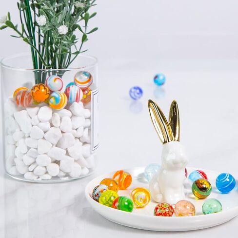 MCPINKY 36PCS Glass Marbles for Kids, Including 31 Colorful Assorted Marbles 5 Glow in The Dark Marbles Marbles Bulk Large Marbles Play Marbles Marble Run Accessories for Boys and Girls in Kuwait